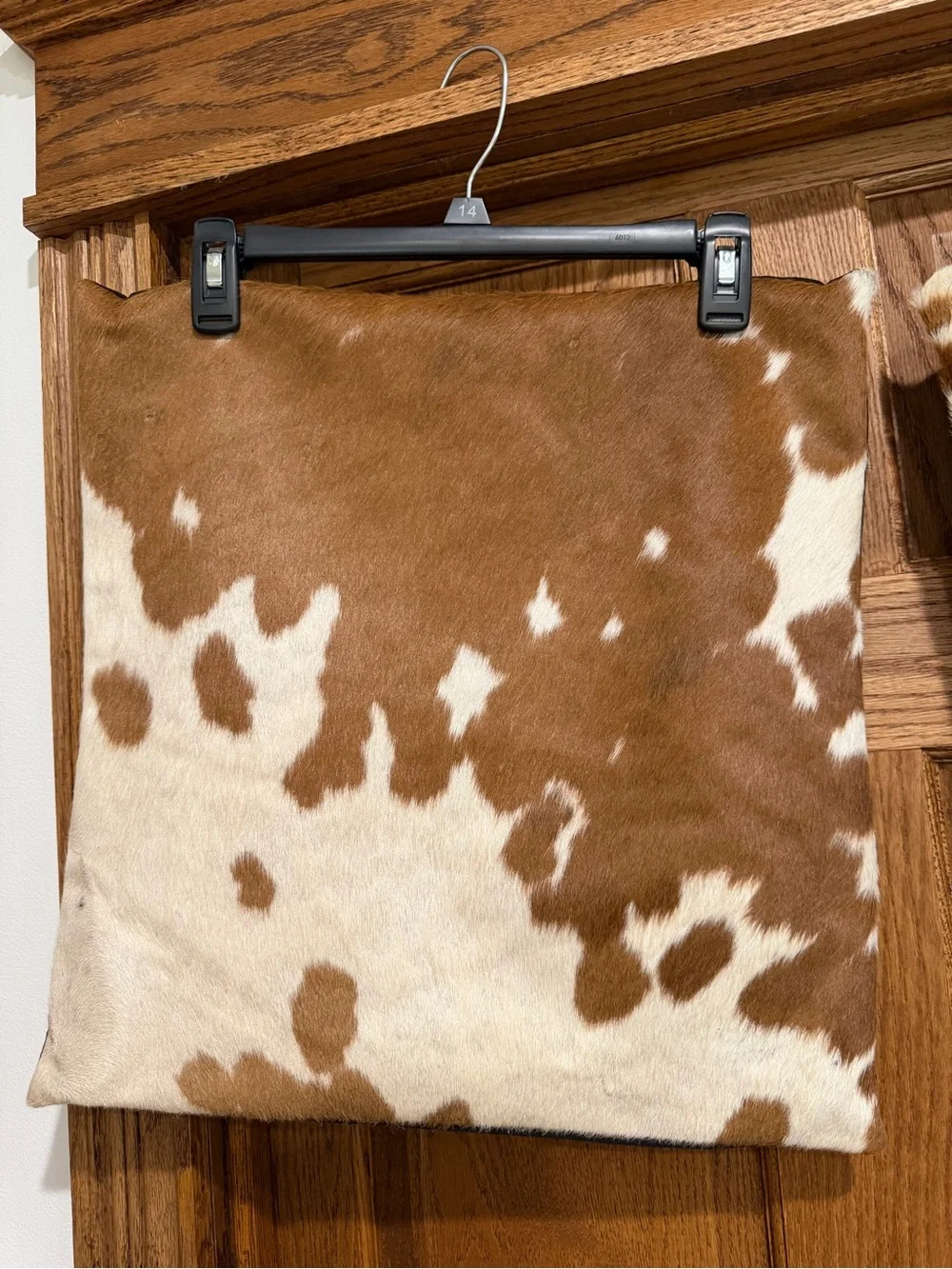Genuine Cowhide Accent Pillow Covers in Brown&White - Unbranded Sz 17”W  17.5”L